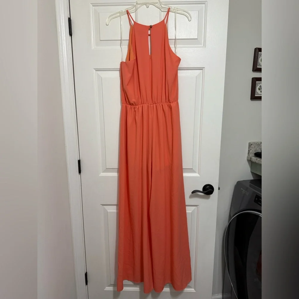 Elegant Coral Jumpsuit - Picture 3 of 3